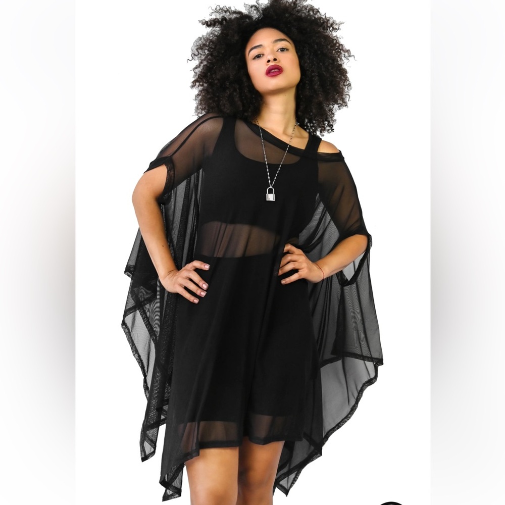Foxblood Mesh Rhiannon Flowing Tunic Top OS